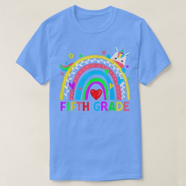 Back to school femte regnbåge Unico Klass femte Kl T Shirt (Design framsida)