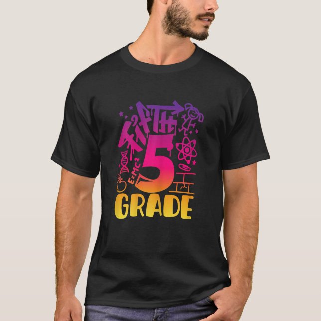 Back To School Fifth 5th Grade Teacher Girls Graff T Shirt (Framsida)