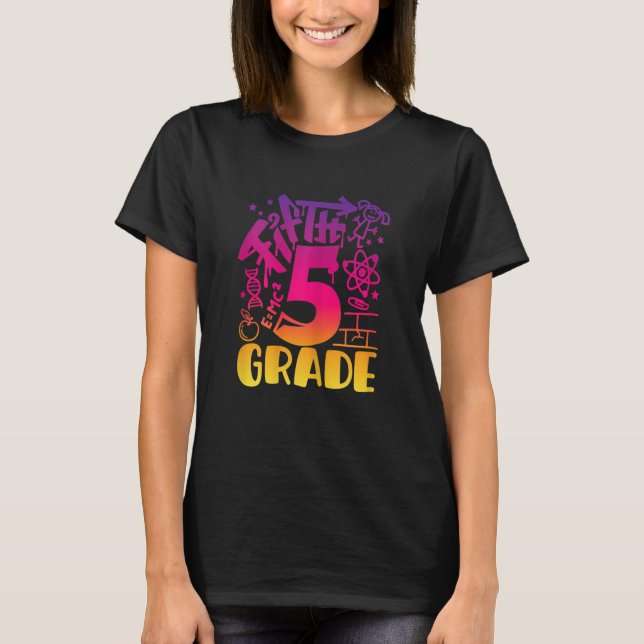 Back To School Fifth 5th Grade Teacher Girls Graff T Shirt (Framsida)
