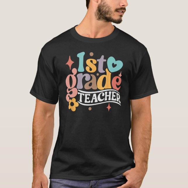 Back to School First 1st Grade Teacher First Day O T Shirt (Framsida)