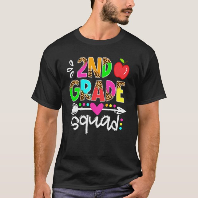 Back To School First Day Of 2nd Grade Squad Teache T Shirt (Framsida)