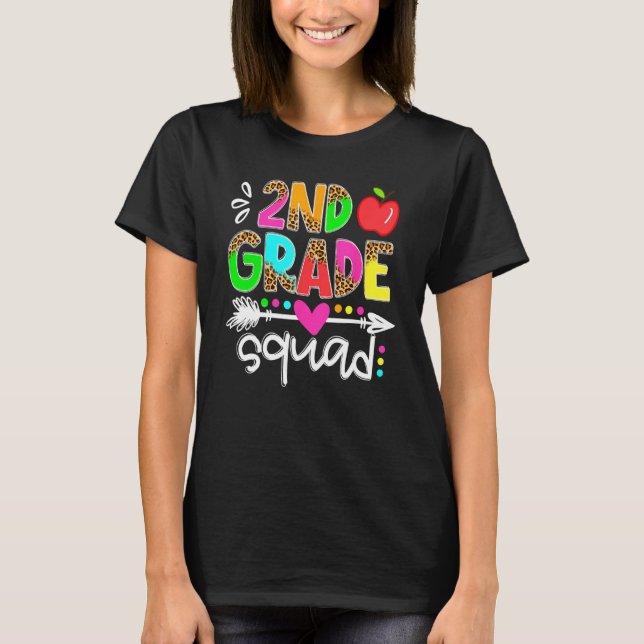 Back To School First Day Of 2nd Grade Squad Teache T Shirt (Framsida)