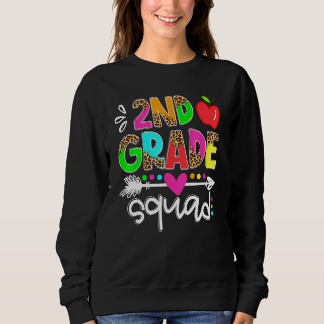 Back To School First Day Of 2nd Grade Squad Teache T Shirt (Framsida)