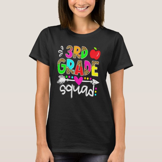 Back To School First Day Of 3rd Grade Squad Teache T Shirt (Framsida)