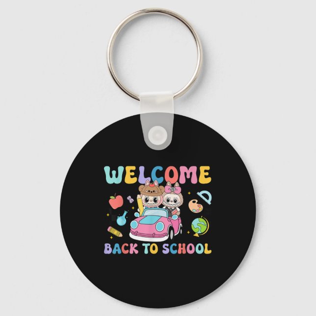 Back To School First Day Of School Monster Teacher Nyckelring (Framsida)