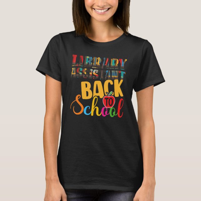 Back to school för Bibliotek assistent T Shirt (Framsida)