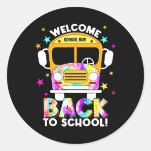 Back to school för Buss-förare Transport-diskett Runt Klistermärke
