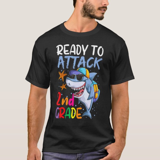 Back to school för pojkens Redo att attackera andr T Shirt (Framsida)