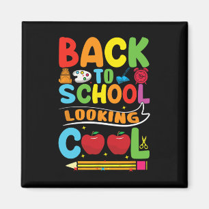 Back to school första dag för lärare i skolelever magnet