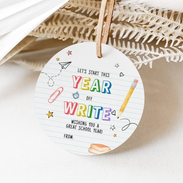 Back to school första dag-rundan gåvor etiketter (First Day Back to School Round Favor Tags)