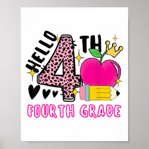 Back to school första dagen Hej 4:e leoparden Klas Poster