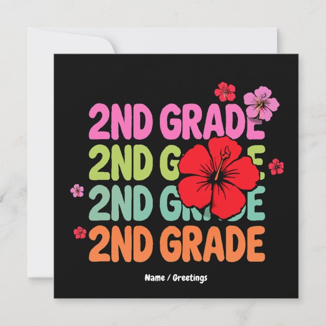 Back to school, första dagen i andra Klass Cute Inbjudningar (Framsida)