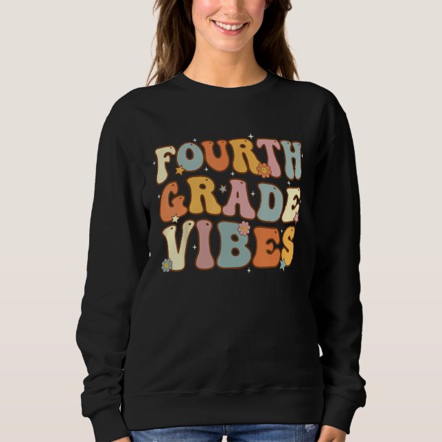 Back To School Fourth Grade Vibes Student Teacher  T Shirt (Framsida)