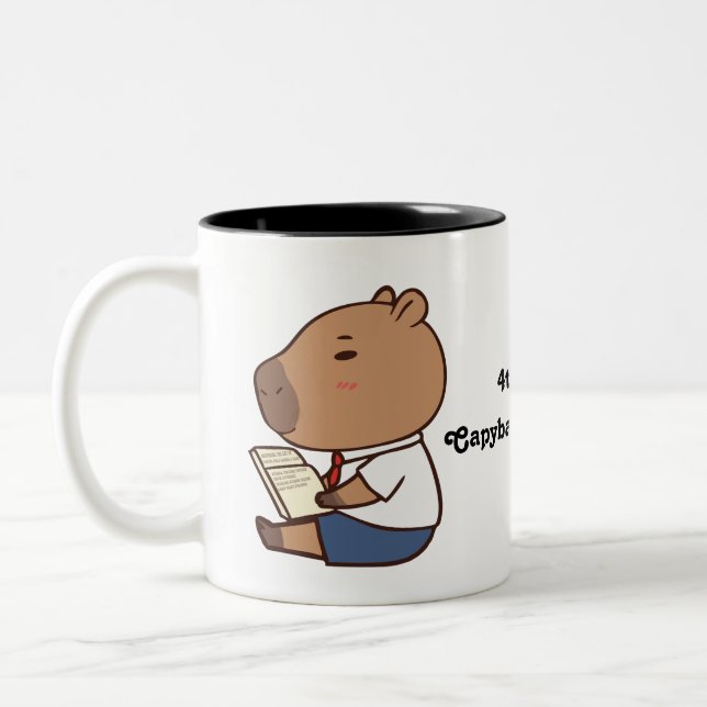Back to school Funny Capybara Mugg | Cute Student (Vänster)