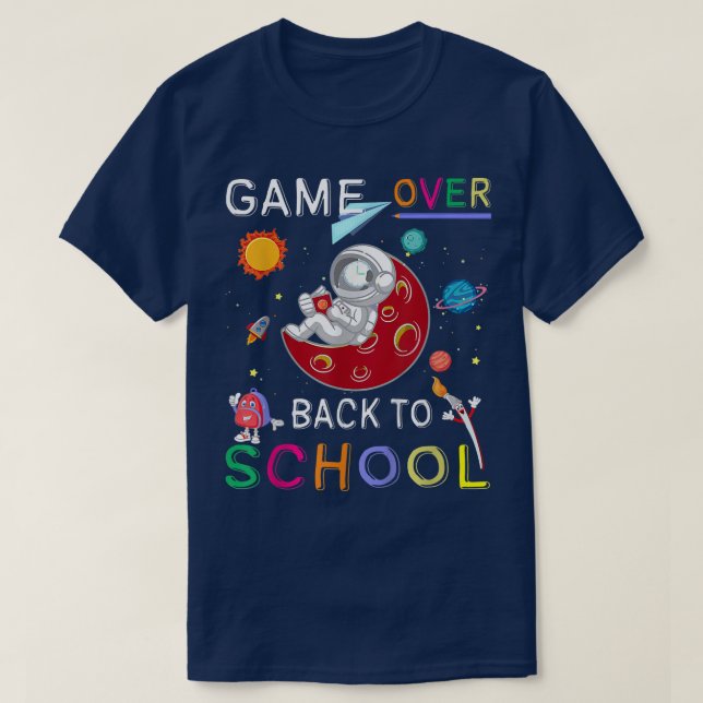 Back to School Funny Game Over Teacher Student Ast T Shirt (Design framsida)