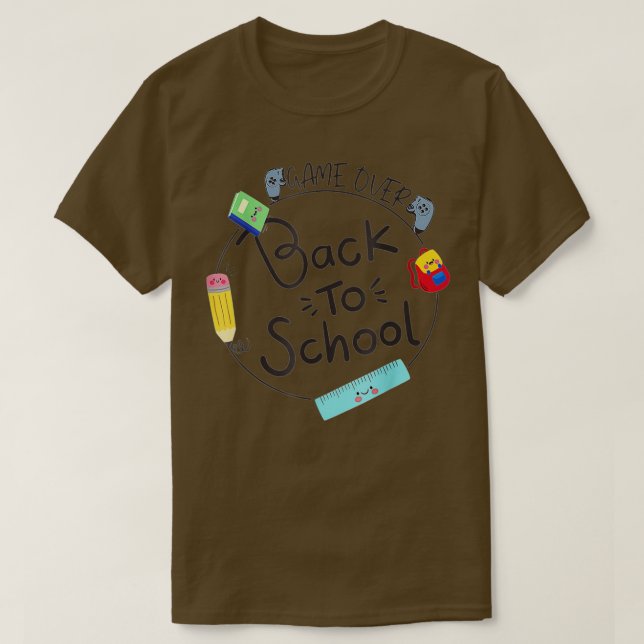 Back to School Funny Game Over Teacher Student Con T Shirt (Design framsida)