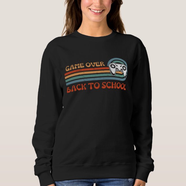 Back to School Funny Game Over Teacher Student Vid T Shirt (Framsida)
