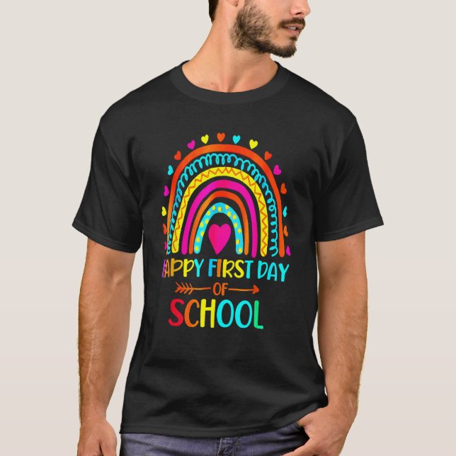 Back To School Funny Happy First Day Of School For T Shirt (Framsida)