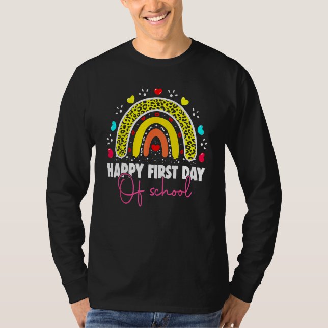 Back To School Funny Happy First Day Of School For T Shirt (Framsida)