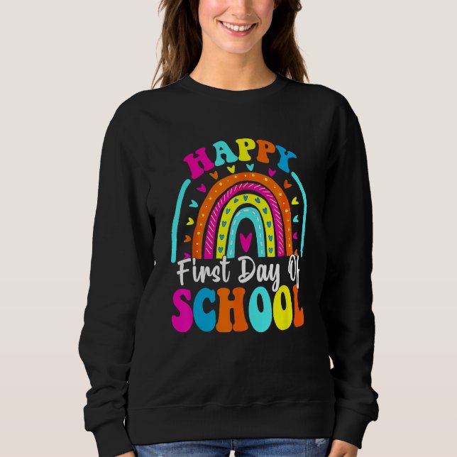 Back To School Funny Happy First Day Of School For T Shirt (Framsida)