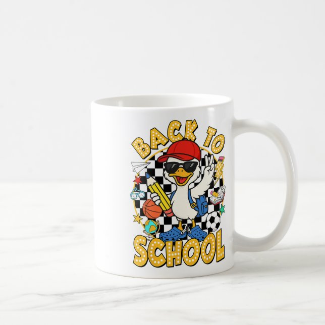 Back To School Funny Silly Goose First Day Of Scho Kaffemugg (Höger)