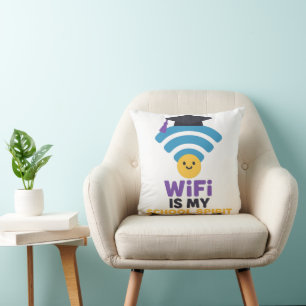 Back to school Funny Student Life WiFi Humor Kudde