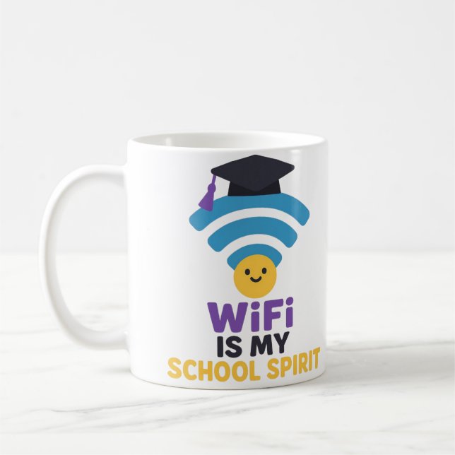 Back to school Funny WiFi Spirit Student Kaffemugg (Vänster)