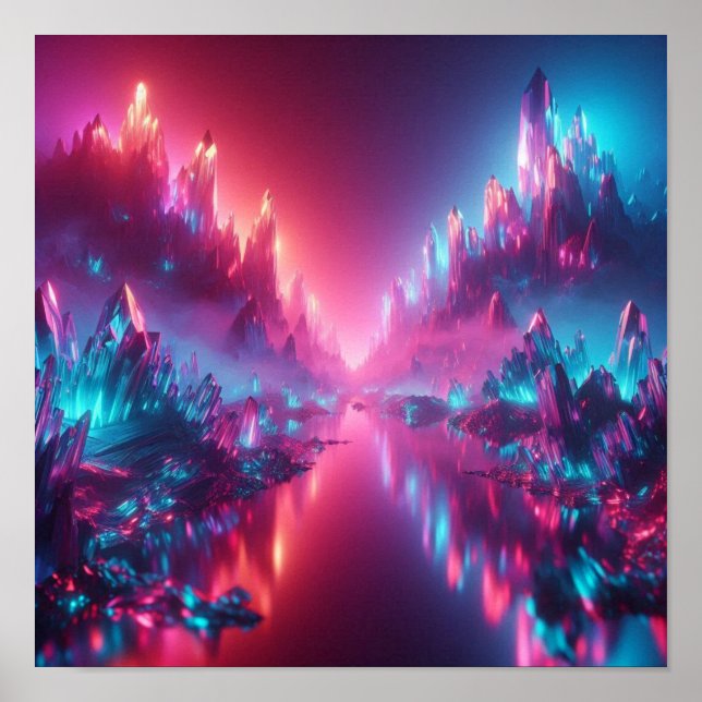 Back to School Futuristic Crystal Glow Poster (Framsidan)