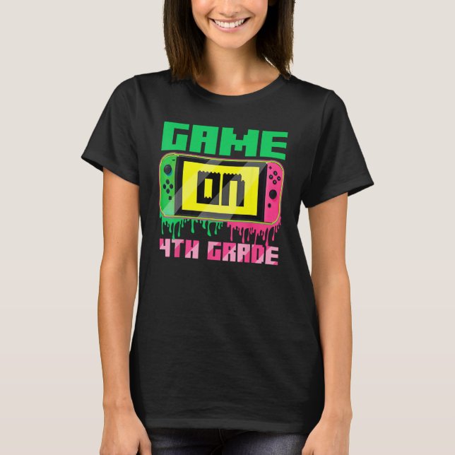 Back To School Game On 4th Grade Video Gamer Fourt T Shirt (Framsida)
