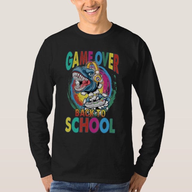 Back To School  Game Over Teacher Student Controll T Shirt (Framsida)