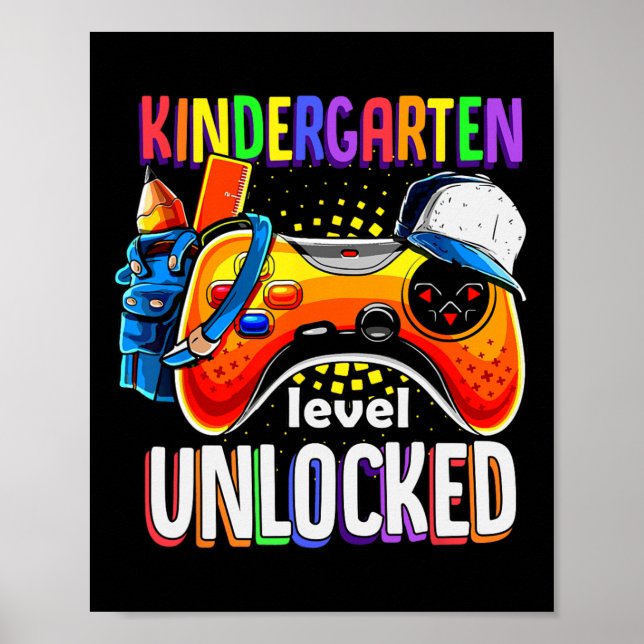 Back to school Gamepad Kindergarten Level Unlock Poster (Framsidan)