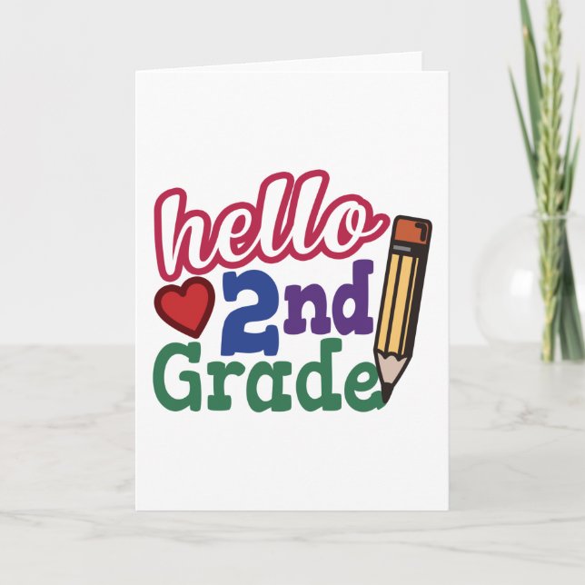 Back to school Gift - Hej andra (andra) Klass Kid Kort (Framsida)