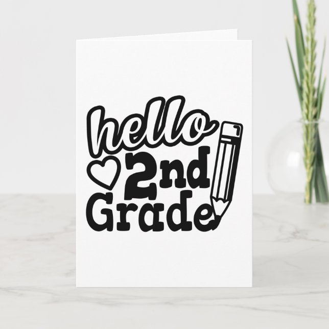 Back To School Gift - Hello Second (2nd) Grade Kid Kort (Framsida)