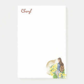 Back to school Girl Post-it Block