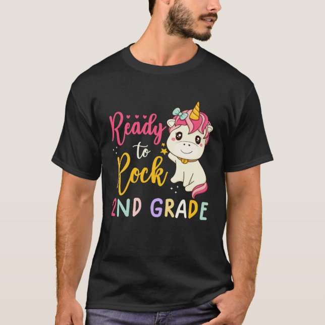 back to school  girls ready to rock 2nd grade Unic T Shirt (Framsida)