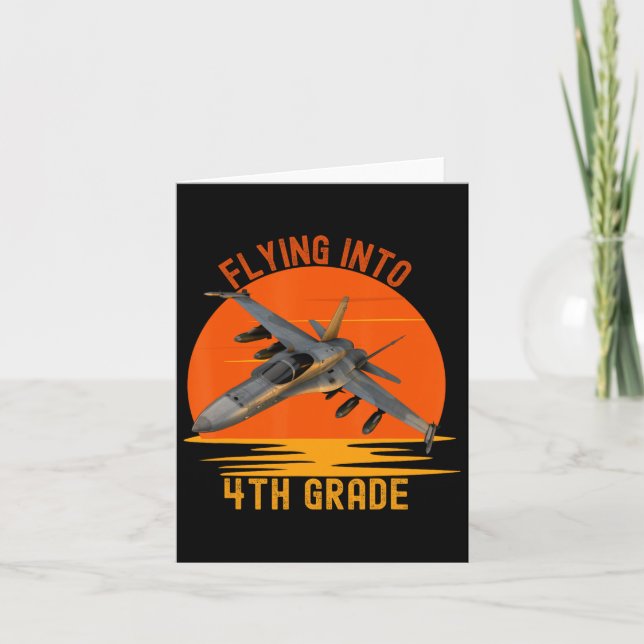 Back to school-grafik till 4:e Klass Boys Jet Kort (Framsida)