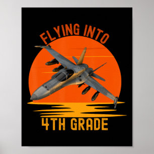 Back to school-grafik till 4:e Klass Boys Jet Poster