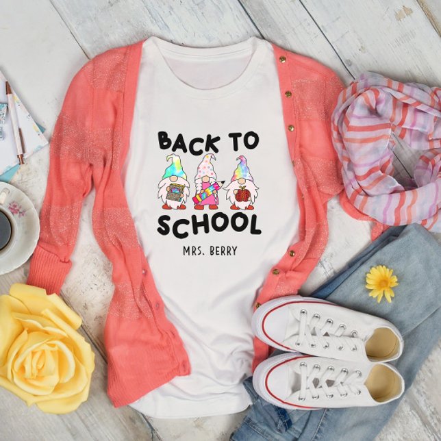 Back to school Groovy Gnomes Teacher T Shirt (Skapare uppladdad)