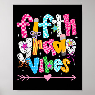 Back to school Groovy Lärare Femte Klass Vibes Sm Poster