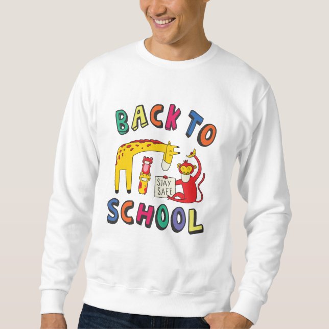 Back to school - Håll dig Säker Lång Ärmad Tröja (Framsida)