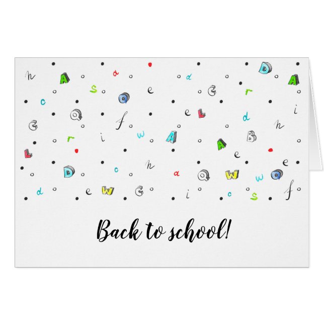 Back to school-hälsningskort. hälsningskort (Framsidan Horizontal)