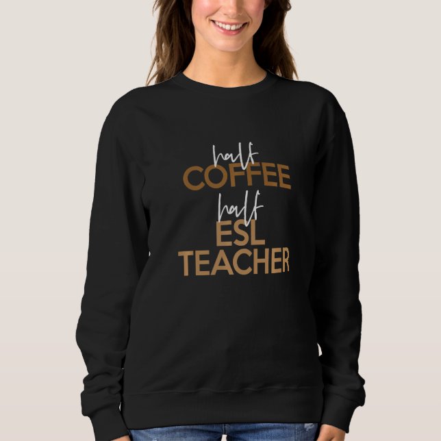 Back to school halv kaffelärarinna t shirt (Framsida)