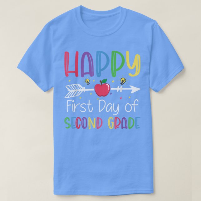 Back To School Happy First Day Of 2nd Grade Teache T Shirt (Design framsida)