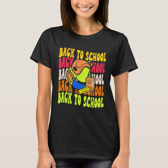 Back To School Happy First Day Of School Groovy Te T Shirt (Framsida)