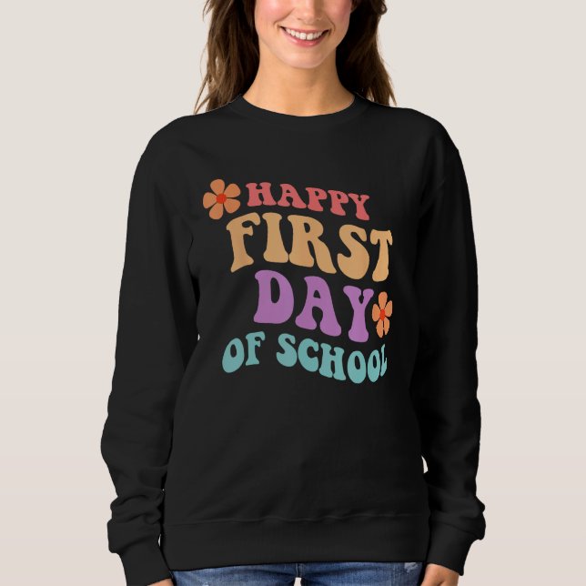 Back to School Happy First Day of School Teacher S T Shirt (Framsida)