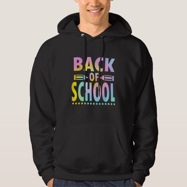 Back To School Happy First Day Of School Tie dye T Hoodie (Framsida)
