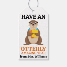 Back to School Have an otterly amazing year Pun Presentetikett