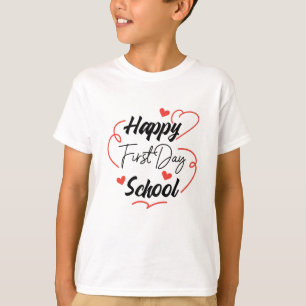 Back to school Hearts Cute lycklig första dagen T Shirt