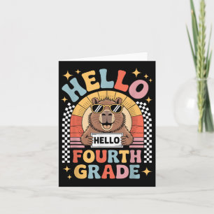 Back to school Hej 4:e Klass Capybara Fjärde Gra Kort