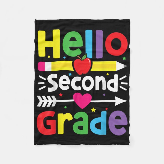 Back to school Hej andra Klass-gruppen andra Klass Fleecefilt (Framsidan)